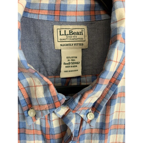 L.L. Bean Slightly Fitted Shirt Mens XL Tall Plaid Flannel Western‎ Core Cowboy - Picture 3 of 6